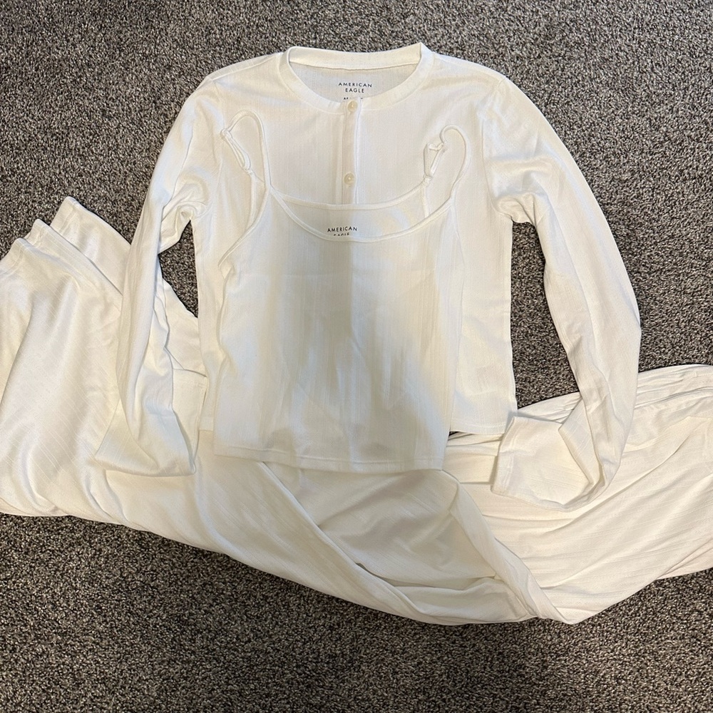 White Lounge PJ Set from Aerie by American Eagle